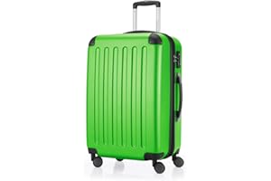 HAUPTSTADTKOFFER - SPREE - Valigia rigida, Trolley espandibile, Bagaglio con 4 ruote doppie, TSA, 65 cm, 74 litri, Mela Verde