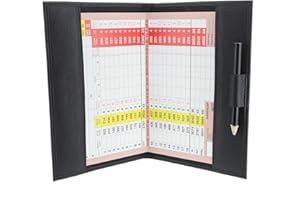 SATOHA Großer Golfkartenhalter, Leder 2314 - für britische, irische und europäische Scorekarten Schwarz