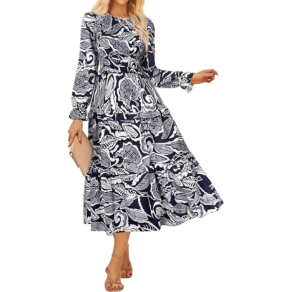 GRACE KARIN Vestido Floral Para Mujer, Casual, Cuello En V, Con