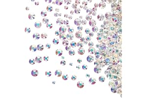Jollin 3456pcs Flatback Rhinestones Glass Charms Diamantes Gems Stones for Nail Art 6 Size ss4~ss12 Transparent AB