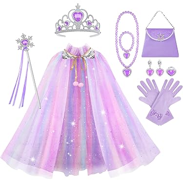YYDSXK kostuum, prinsessenjurk voor meisjes, cosplay kostuum met schoudertas, bril, haarband voor kinderen van 2-11 jaar, Halloween, carnaval, verjaardag (150