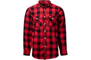 J.VER Herren Hemd Kariertes Flanellhemd Freizeithemd Regular Fit Langarm Karohemd Baumwolle HolzfäLler Oberteil Casual Shirt mit Brusttasche