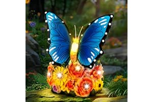 Linkax Christmas Birthday Gifts for Women Mum, Solar Butterfly Garden Ornaments Outdoor Statue Light, Housewarming Thank You for Women Mum Grandma, Gardening Gifts Patio Balcony Yard Decor