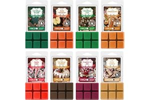 SNOWSEN Weihnachten Duftwachs für Duftlampe, Natürliches Wax Melts Sojawachs Schmilzt, Wachswürfel, Duftwachswürfel für Raumdüfte, Wachstörtchenfür für Duftlampe für Wachs, Duftgeschenkset für Damen
