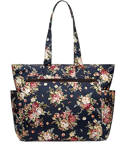 Millya Creative Waterproof Foldable Large Shopping Bag Travel Recycle Bag With Side Pocket (Sea Vacation