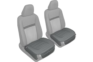 Motor Trend Sitzbezüge für Autos, LKWs, SUV, Kunstleder, 2er-Pack, grau, gepolsterte Autositzbezüge mit Aufbewahrungstaschen, Premium-Innen-Sitzbezug