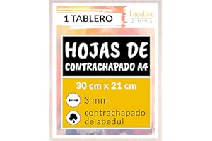 Creative DECO 1 x A4 Tablero Madera Manualidades Contrachapado | 300 x 210 x 3 mm (+/- 0.5mm) | Chapa Maciza Abedul Maderas para Bricolaje | Pirograbado, Corte por Laser, CNC Router, Modelado