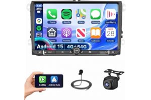 Roinvou Android 15 4+ Radio för VW Golf 5 6 Passat Polo Tiguan Touran Caddy Skoda Wireless Carplay Android Auto, 9-tums pe