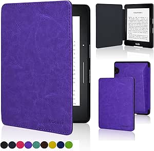 ACdream Kindle Voyage Case Amazon Kindle Voyage (7th Generation) Case - The Thinnest and Lightest PU Leather Cover Case for Amazon Kindle Voyage 2014 Version with Auto Wake Sleep Feature - Purple