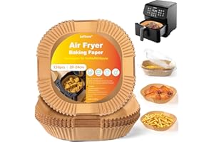 LaFleurs Papier Cuisson Air Fryer, 150 Pièces 20-24cm Carré Papier Sulfurisé pour Airfryer 5-7L, Antiadhésive Jetable Paper Liner Friteuse Sans Huile Accessoires