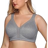 DotVol Non Padded Plus Size Everyday Bra Women's Full Coverage Minimizer Bra Comfort Lace Wirefree