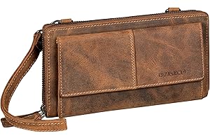 STILORD 'Violina' Deluxe 3-in-1 Pochette Pour Portable Avec Porte-Monnaie à Porter Autour du Cou Pour Femme en Cuir Petit - Peut Aussi Étre Portée au Poignet
