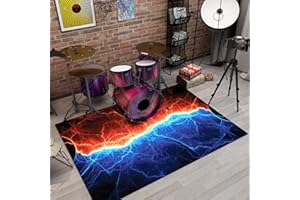 GUOYOOCC Tapis de Tambour,Tapis De Tambour Insonorisé,Musique Drum Tapis,AntidéRapant RéSistant à L'Humidité Tapis,Tapis Batterie Acoustique Insonorisant,pour Kits De Batterie éLectronique Grosse,Drum Tapis