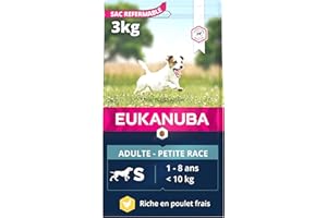 Eukanuba Chien Adulte Nourriture sèche Pour Petite Race Poulet 3kg