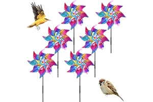 QINERSAW Molinillo de Viento Molinete de Jardín para Asustar Pájaros para Balcón 52 * 24 cm Molinillos de Colores Molinetes de Palomas Molinillo de Pájaros