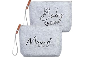 CLCIOSIS 2 Stück Geschenke für Werdende Mütter, Kosmetiktasche Aus Filz Mit Reißverschluss Mommy Bag Handtasche Filztasche Schwangerschaft Geschenk für Schwangere Neue Mama Babyparty