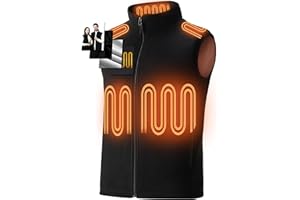 burngogo Beheizbare Weste Heizweste Herren Damen 3 Temperaturregler 6 Zonen Heizung Beheizte Weste (Ohne Powerbank) Beheizbare Jacke