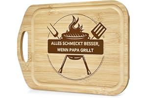 LUXHOMY Vatertagsgeschenk für Papa, Geschenk Papa, Vatertag Geschenke - Schneidebrett aus Bambus, Geburtstagsgeschenk für Papa, Schneidebrett Papa, Bester Papa Geschenke