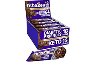 Fit bakes 64 Calories Belgian Chocolate Mini Bars (12x19g) Diabetic Chocolate Keto Snack, 1 Net Carb Low Sugar Crunch Cake, Diabetic Sweets Biscuits, Low Calorie Snack, No Added Sugar, Fitbakes