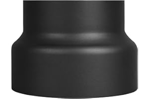 LANZZAS Reducción del tubo de estufa de 180 mm a 150 mm de diámetro – Color: negro metalizado – Reducción del tubo de humo