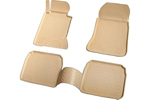 Recambo Gumowe dywaniki 3D kompatybilne z Mercedes Klasa E | W124 | S124 BJ 1984-1997 | dywaniki samochodowe | dokładne dopasowanie | z krawędzią | beżowe
