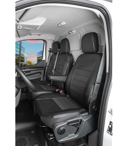 thumbnail image 2 of VW Crafter Front Seat Covers - Leatherette Tailored - Black 958 - 2017 Onwards - RHD 2 of 6