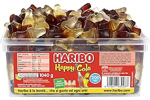 Haribo Happy Cola, Caramelle Gommose, Gusto Cola, Ideali per Feste e Dolci Momenti di Relax - Circa 200 Pezzi [1040gr]