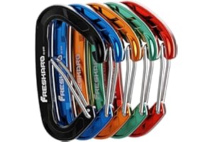 ‎FRESKARO FresKaro 4 Stück 15 kN Wiregate Karabinerhaken, robust, Stabiler EDC-Zubehörclip, Nicht zum Klettern, große Größe, leicht, für Wandern, Camping, Angeln, Outdoor, Rucksack