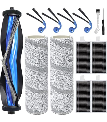 Kit Accessoires ECOVACS Pour Deebot X11 - 1 Brosse Principale Anti-Tangle, 2 Brosses Latérales, 3 Filtres Antibactériens