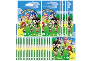 PTYDECTA Bolsas de Regalo sonic Cumpleaños 50 Piezas,Cumpleaños Infantil Chuches Bolsitas Infantiles Bolsas Regalo, Fiestas Halloween (B)
