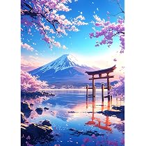 Kit Diamant Peinture 5D Mont Fuji 30x40cm - Art Du Diamant Pour Adultes Débutants, Décoration Maison