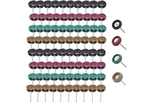 80 Stück 25mm Schleifscheibe-Polierschleifscheibe für Dremel – Metallschleifaufsatz mit 3mm Stiel-Rotationswerkzeug
