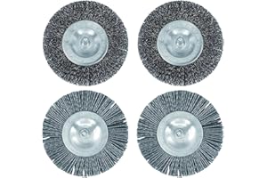 EPHEYFIF Shank Wire Wheel, Electric Joint Brush Replacement, 100mm Wire Brush & Bylon Brush 4 Pcs / 1 Set for Removes Weeds, Moss