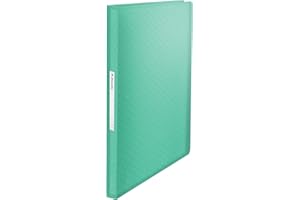 Esselte Cuaderno A4 con 80 Fundas de Plástico, Capacidad para 160 Hojas, Presentación y Almacenamiento de Documentos, Casa/Oficina, Patrón en Relieve, Gama Colour'Breeze, Verde, 626238