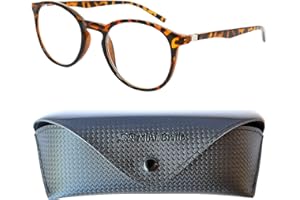 Mini Brille Occhiali Rotondi Anti Luce Blu con Lenti Trasparenti, Montatura in Plastica, Computer Occhiali da Lettura Donna e Uomo