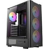 Antec VX310 ARGB, 750W 80+ Bronze PSU Dahil, 4x120mm ARGB Fan, Temperli Cam Yan Panel, Mid-Tower ATX Oyun Kasası, Siyah