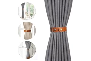 NOEKYE Vorhang Gardinen Raffhalter Gardinenhalter Halter Haken Vorhanghalter Halterung Gardinenraffer Gardinenband Zubehör für Vorhänge, 2 Stück Braun