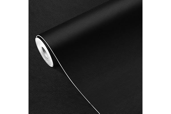 MICTER Patch de Réparation en Cuir 40 x 300cm Auto-adhésif Pour Rénovation de Canapé, Siège, Vestes, Artisanat (Noir)