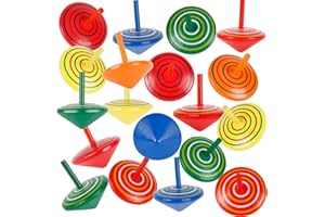 Trottole Legno Bambini, Sterneer 30 Pezzi Trottola in Legno, Mini Giroscopio, Colorati Artigianali Set Giocattoli Creativi per Bambini