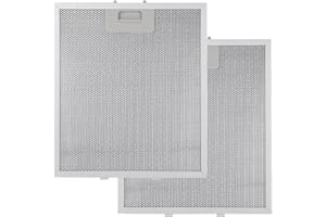 2 pièces Filtre pour Hotte, 320mm x 260mm Graisse en Métal pour Hotte Aspirante Facile à Nettoyer Filtre de Hotte pour Hottes Aspirantes de Nombreuses Grandes Marques