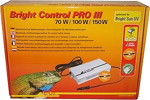 Lucky Reptile Bright Control PRO III - Alimentatore multiwatt per lampade a vapori Metallici - Alimentatore elettronico lampade Bright Sun - Accessorio per Luce terrario - 70/100/150 Watt
