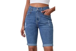 Alaster Queen Bermuda Shorts Damen Sommer Mode Kurze Hose Damen Freizeit Denim Shorts