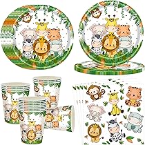 Pack of 30 muffin decorations, jungle animals, cupcake