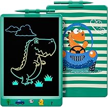 DYNASONIC (DYNA-PM Sirène) Tablette d'écriture enfants 10 pouces, LCD Tablette de dessin enfants tableau blanc magnétique dinosaure jouet cadeau 2 3 3 4 5 6 7 8 ans