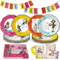 Alice Im Wunderland Teeparty Dekoset – 36 Mini-Kuchenkuppeln, Cupcake-Topper & Deko Für Magische Partys
