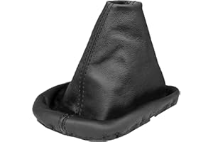 L & P CAR DESIGN Intersale L&P A0028 Gaiter Shift Boot Gear Knob Cover Cuff Genuine Leather Black Stitching Thread Black Compatible with VW Passat B5 3B 3BG Spare Part for Manual Transmission