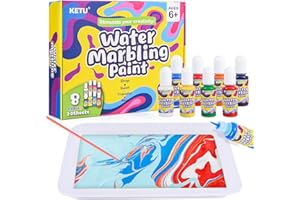 Ulikey Kit de Pintura Marmoleada Juguetes, Pintar Juegos para Niños, Manualidades Kit de Pintura, DIY Pintura de Mármol, Creativo Regalo de Pintura para Actividades Infantiles Cumpleaños