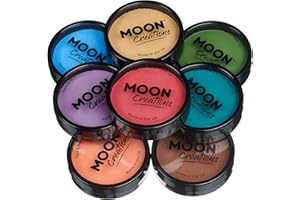 Moon Creations Pro Gesichts- und Körper-Make-up, professionelle Farbfarben-Kuchentöpfe für Gesichtsfarbe, Kostüme, Feste, Halloween für Kinder, Erwachsene (Abenteuerfarben-Set)