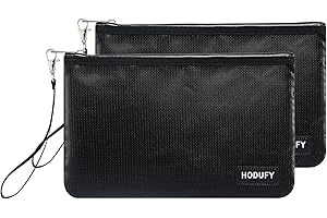 Hodufy Feuerfeste Tasche 2 Stück, Kleine Geldtasche(6.8 x 10.6 zoll), Geldtasche Feuerfest Wasserdich für Bargeld, Reisepass, Bargeldschutztasche, Dokumententasche Feuerfest Wasserdicht