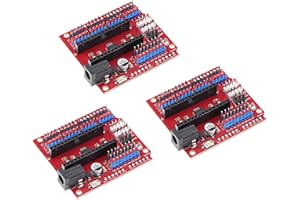 A-DIGISHUO 3pcs NANO UNO Multi Expansion Board Multi Expansion Module Red Nano V3.0 IO Shield IO Shield I/O Expansion Board Added DC Power Meet Big Current Needed for IO Shield UNO NANO V3.0